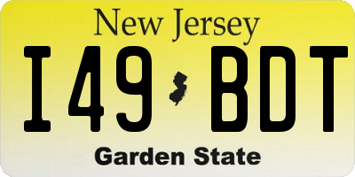 NJ license plate I49BDT
