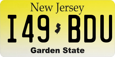 NJ license plate I49BDU
