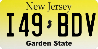 NJ license plate I49BDV