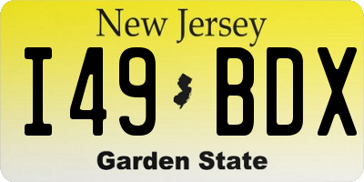 NJ license plate I49BDX