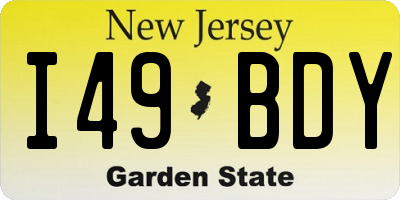 NJ license plate I49BDY