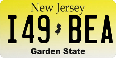 NJ license plate I49BEA
