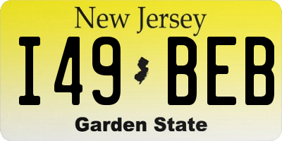 NJ license plate I49BEB