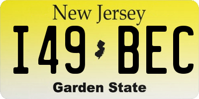NJ license plate I49BEC