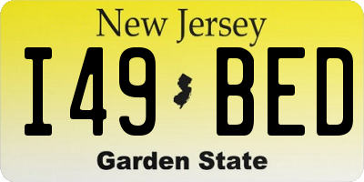NJ license plate I49BED