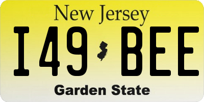 NJ license plate I49BEE