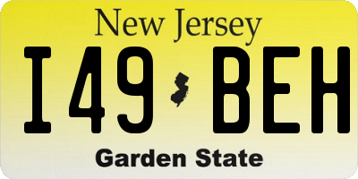 NJ license plate I49BEH
