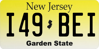 NJ license plate I49BEI