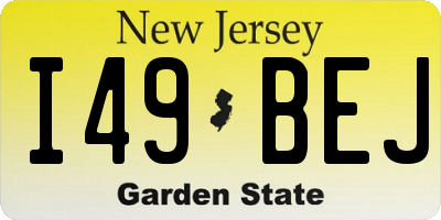 NJ license plate I49BEJ