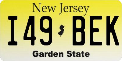 NJ license plate I49BEK