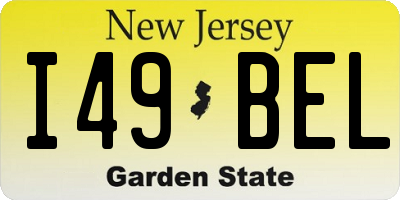NJ license plate I49BEL