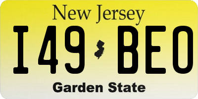 NJ license plate I49BEO