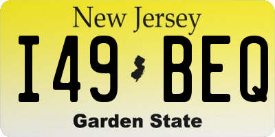 NJ license plate I49BEQ