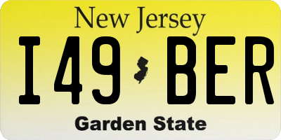 NJ license plate I49BER