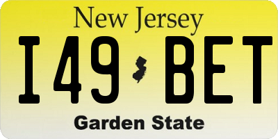 NJ license plate I49BET