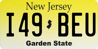 NJ license plate I49BEU
