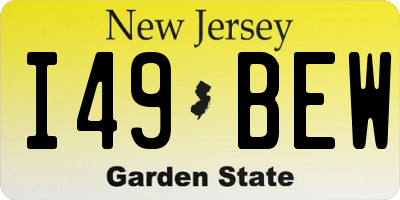 NJ license plate I49BEW