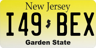 NJ license plate I49BEX