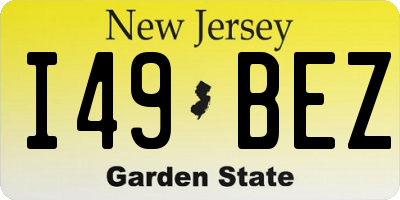 NJ license plate I49BEZ