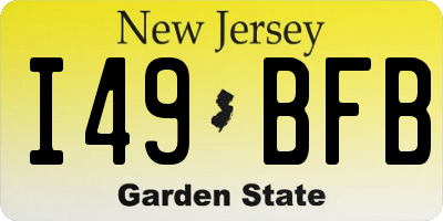 NJ license plate I49BFB