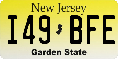 NJ license plate I49BFE