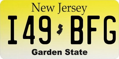 NJ license plate I49BFG