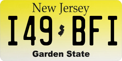 NJ license plate I49BFI