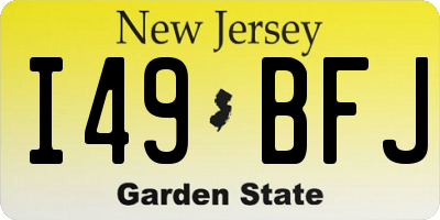 NJ license plate I49BFJ