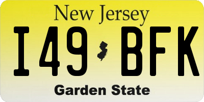 NJ license plate I49BFK