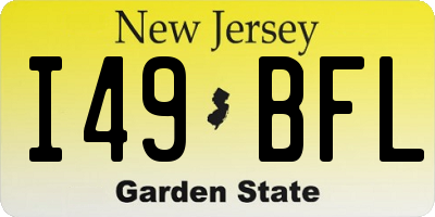 NJ license plate I49BFL
