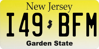 NJ license plate I49BFM