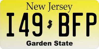 NJ license plate I49BFP