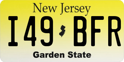 NJ license plate I49BFR