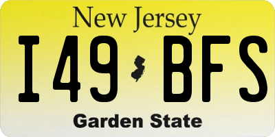 NJ license plate I49BFS