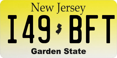 NJ license plate I49BFT
