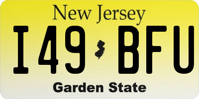 NJ license plate I49BFU