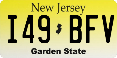 NJ license plate I49BFV