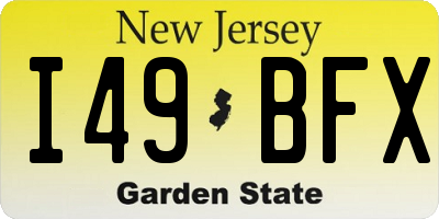 NJ license plate I49BFX