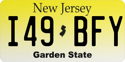 NJ license plate I49BFY