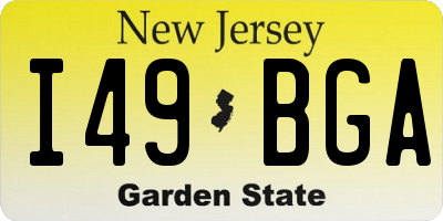 NJ license plate I49BGA
