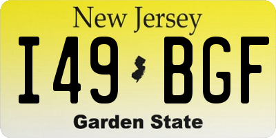 NJ license plate I49BGF