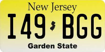 NJ license plate I49BGG