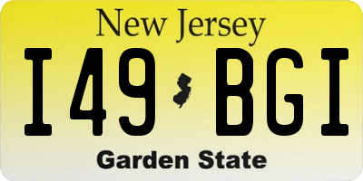 NJ license plate I49BGI