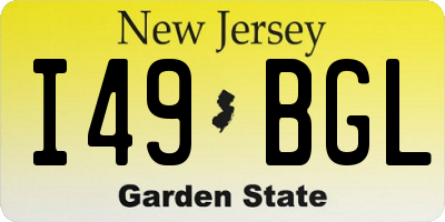 NJ license plate I49BGL
