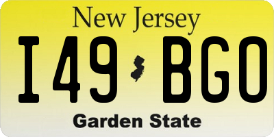 NJ license plate I49BGO