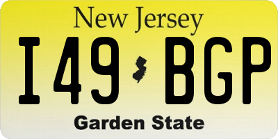 NJ license plate I49BGP