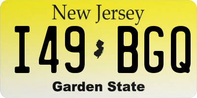 NJ license plate I49BGQ