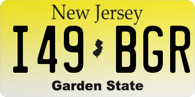 NJ license plate I49BGR