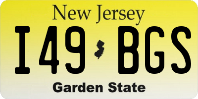 NJ license plate I49BGS