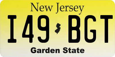 NJ license plate I49BGT